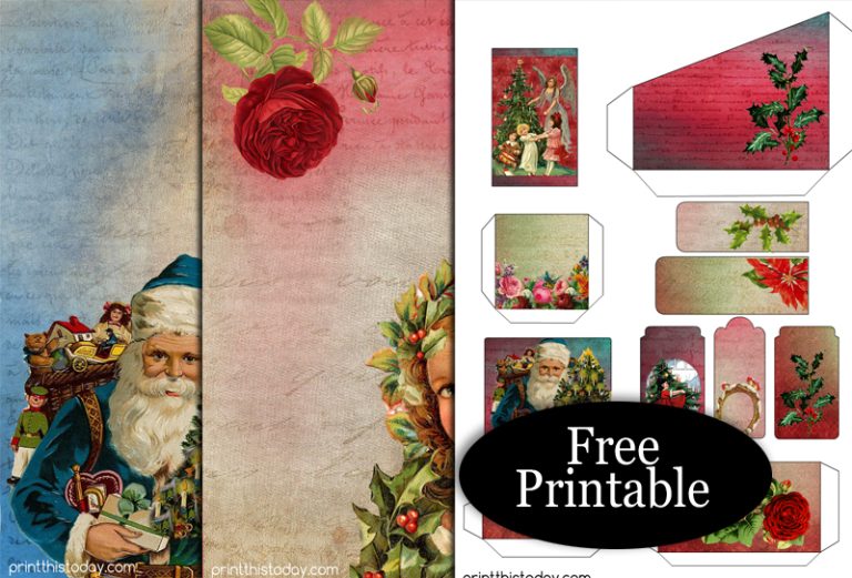 Free Printable Vintage Christmas Junk Journal Pages and Ephemera
