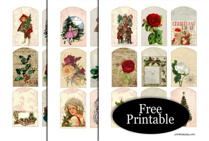 27 Free Printable Vintage and Shabby Chic Christmas Tags