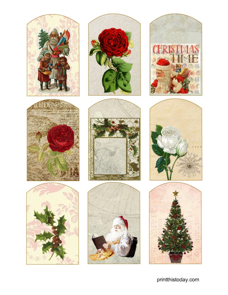 27 Free Printable Vintage and Shabby Chic Christmas Tags