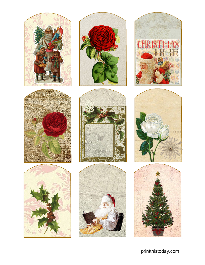 Free Printable Vintage Christmas Tags 