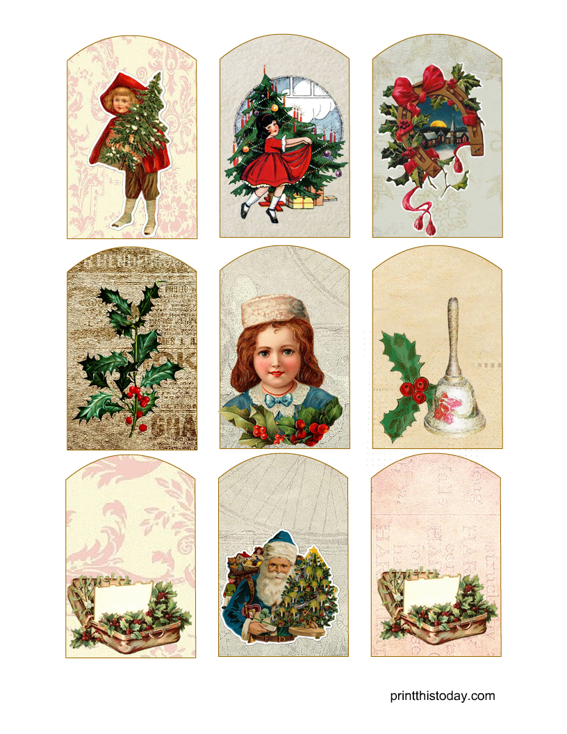 27 Free Printable Vintage and Shabby Chic Christmas Tags