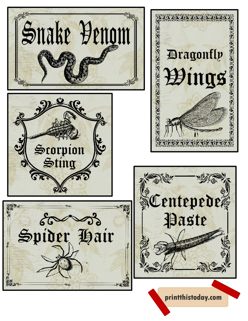 Halloween Apothecary Labels