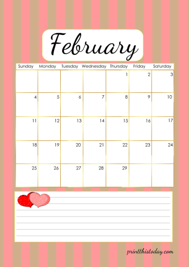 Free Printable Cute 2024 Monthly Calendar