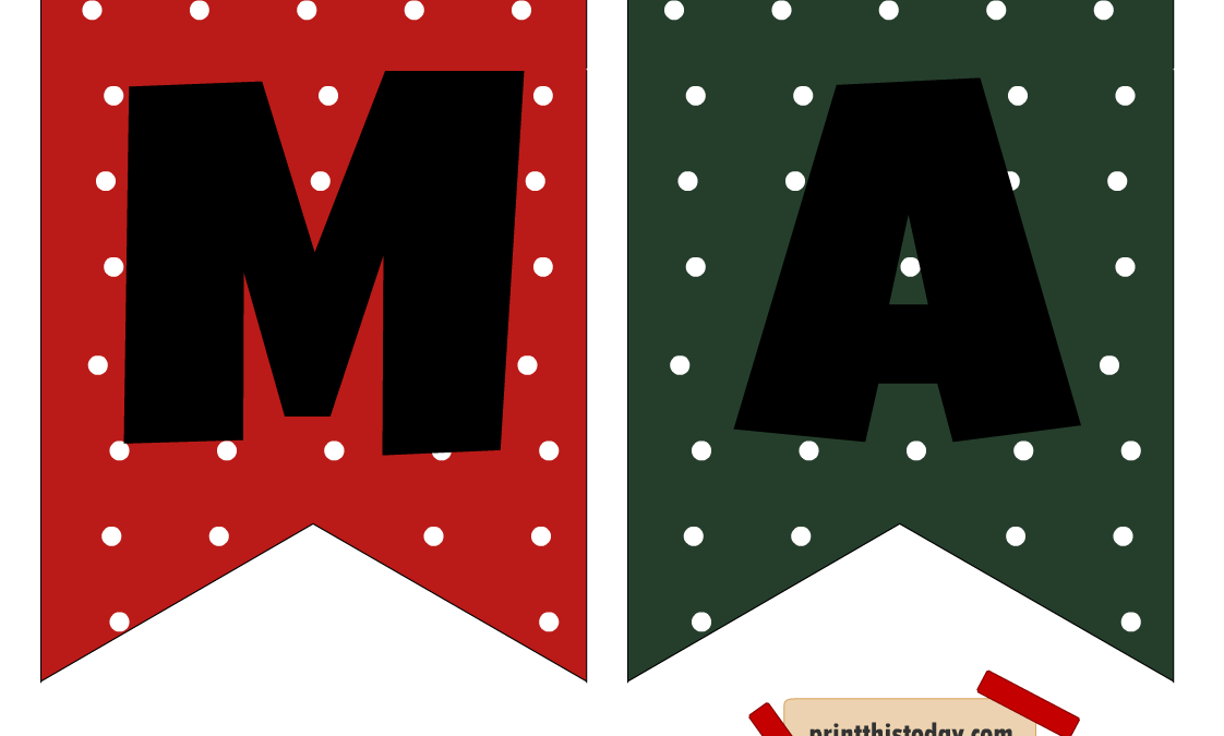Free Printable Cute Merry Christmas Banner page 7