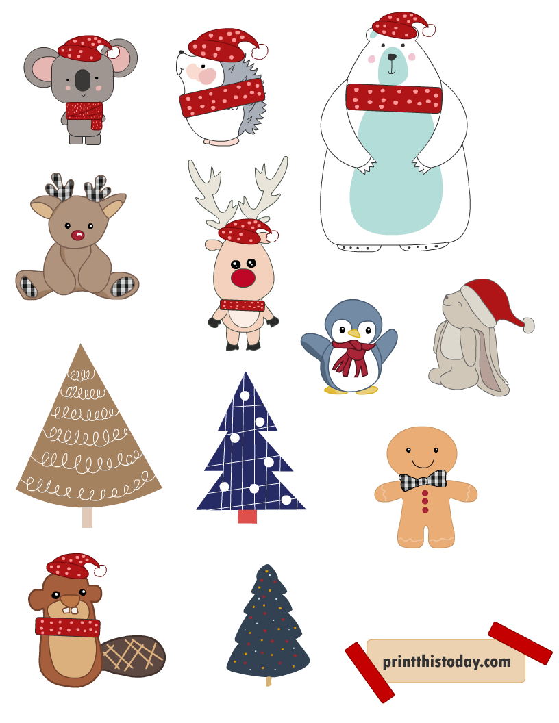 Cute Christmas Stickers Free Printable