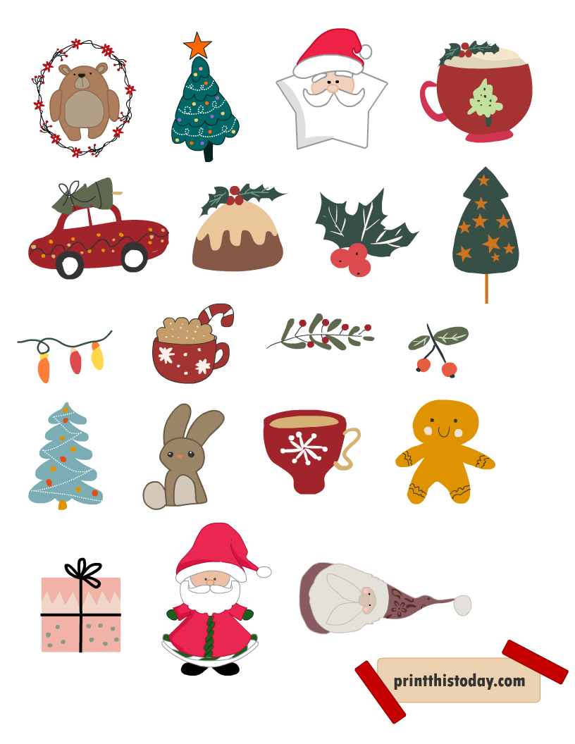 Cute Free Printable Christmas Stickers