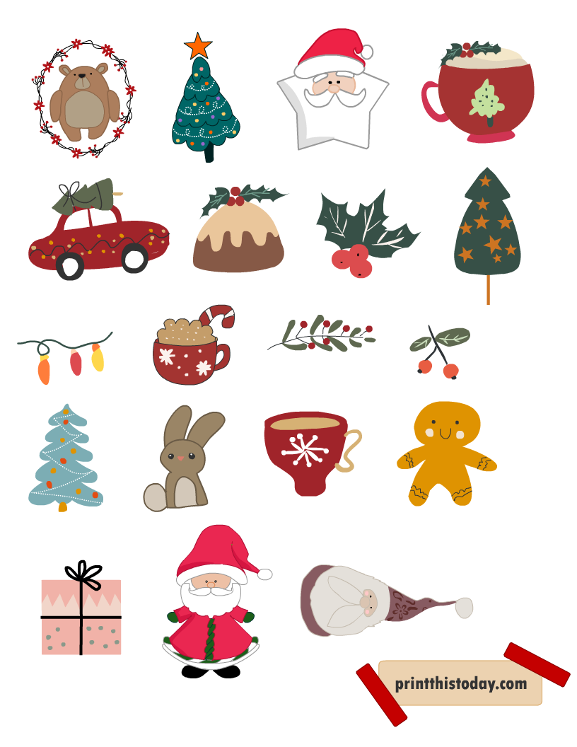 20 Free Printable Cute Christmas Scrapbook Papers