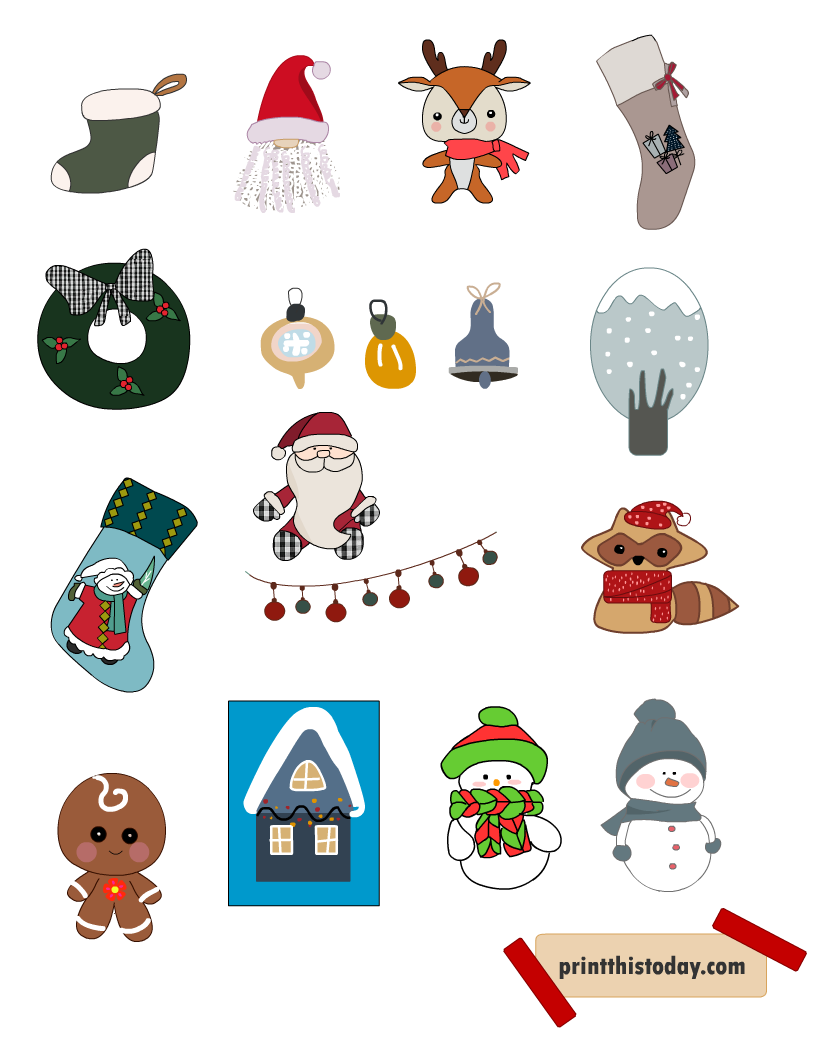 100 Free Printable Christmas Stickers (Cute + Vintage)