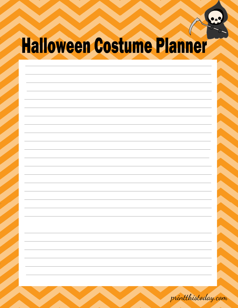 Halloween Costume Planner Pages