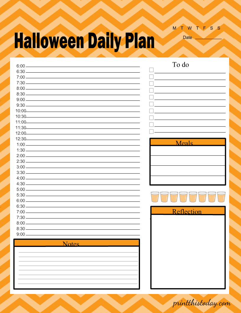 Free Printable Halloween Daily Planner