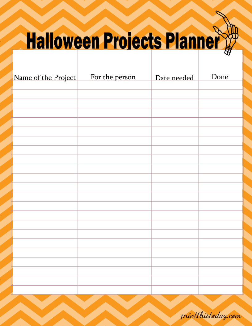 Halloween Projects Planner