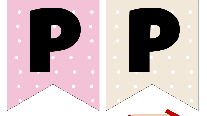 Free Printable cute pink birthday banner