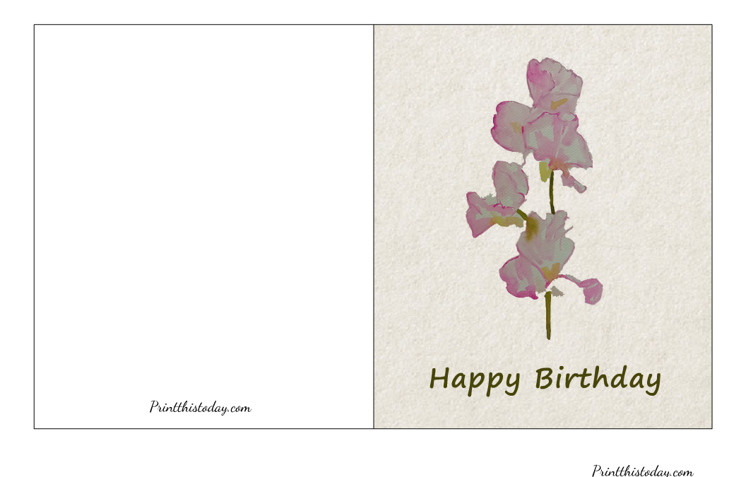 Pink Flower Branch, Birthday Card Printable for Her