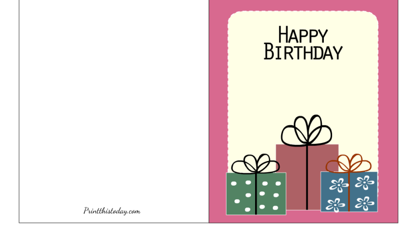 "Birthday Gifts", Free Printable Card for Adults