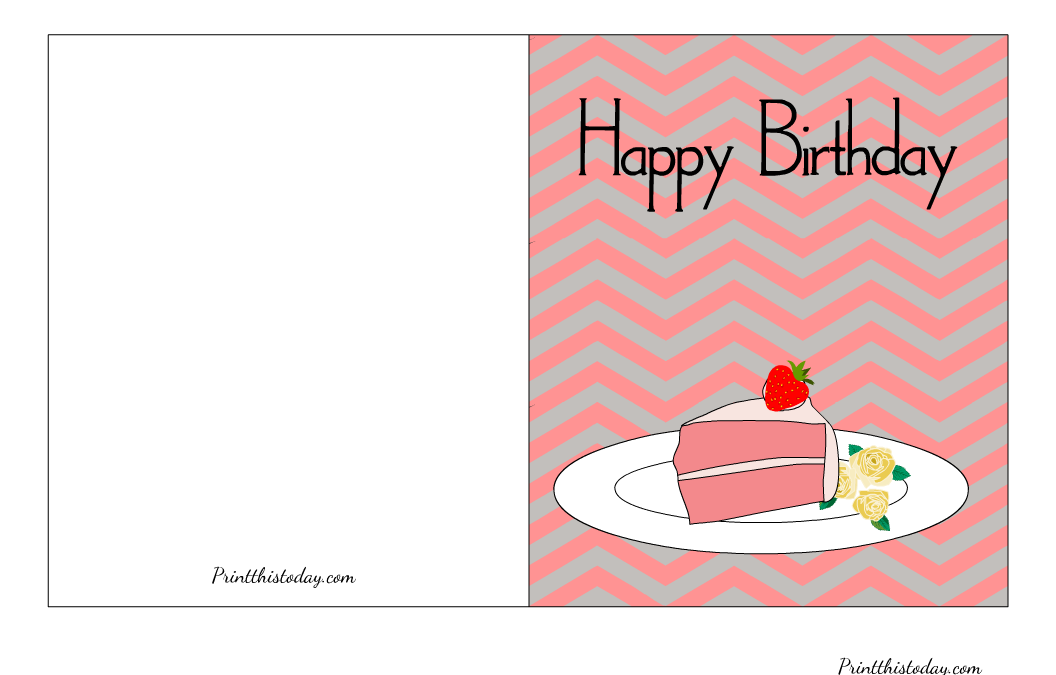 "Piece of Cake", Free Printable Birthday Card for Her