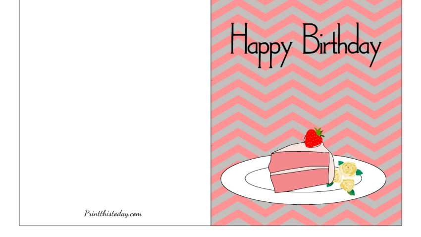 "Piece of Cake", Free Printable Birthday Card for Her