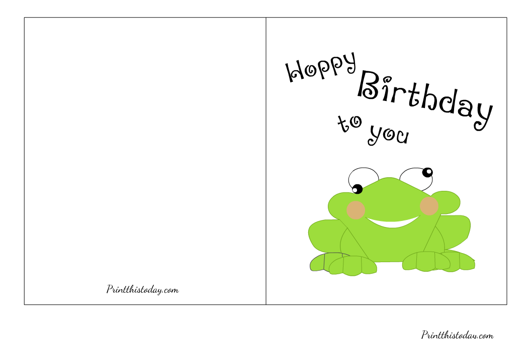 Frog Birthday Card Template