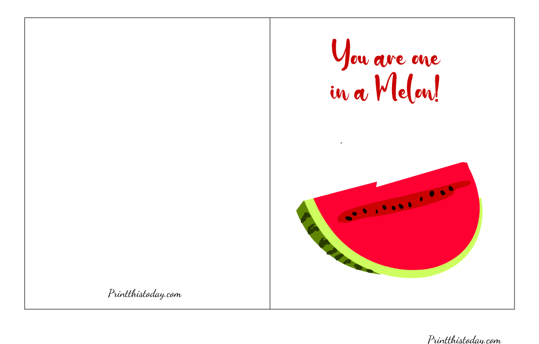 You are one in a melon, fun pun card for adults
