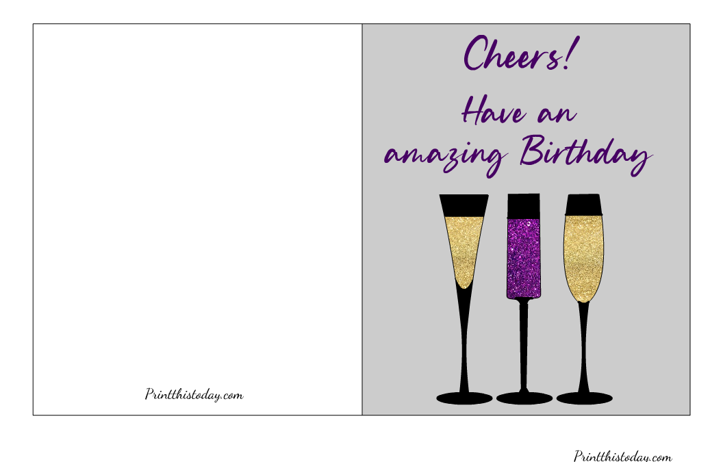 "Birthday Cheers", Free Printable Birthday Card for Adults