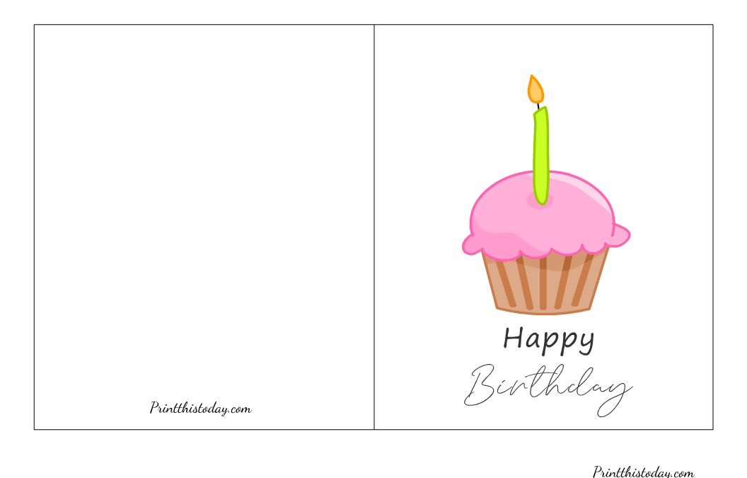 Cute Cupcake, First Birthday Card for her