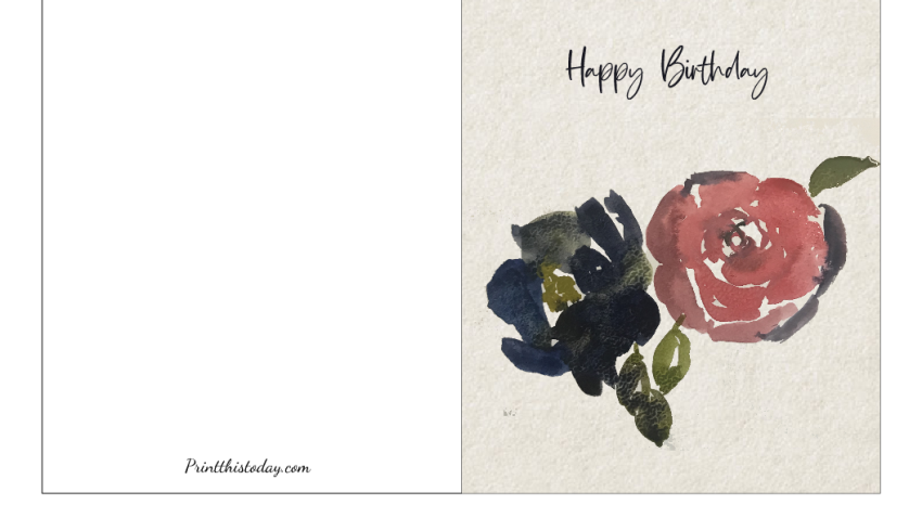 Roses Birthday Card Printable