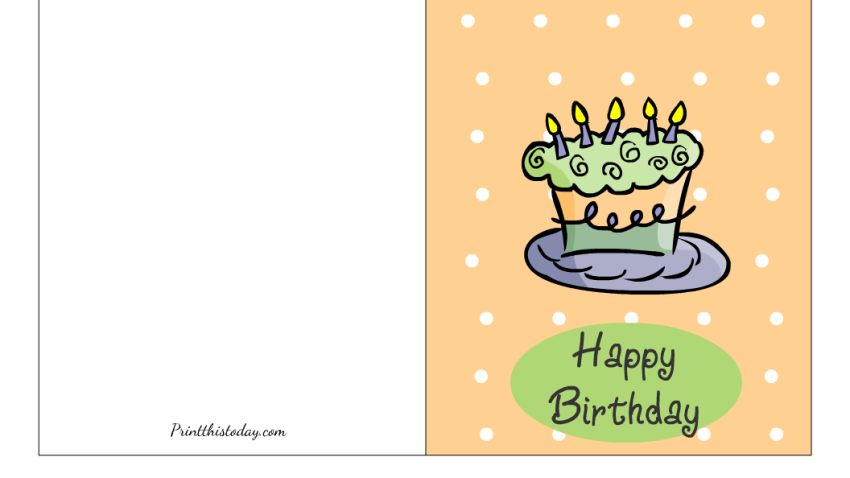 Colorful Cake, Printable Birthday Card
