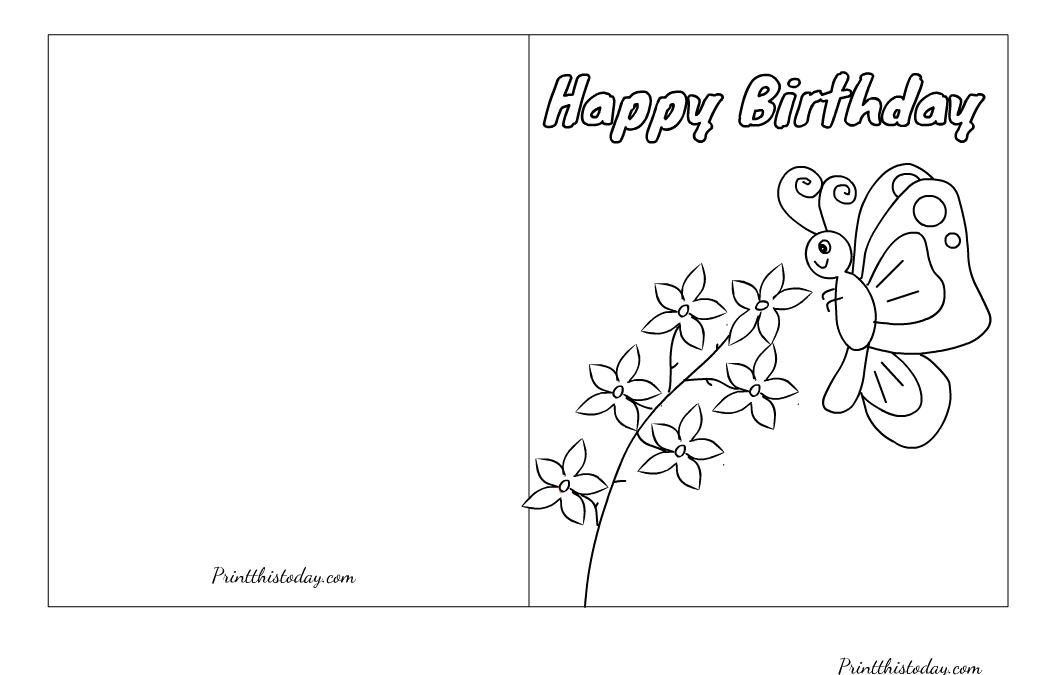 Free Printable Happy Birthday Card to Color