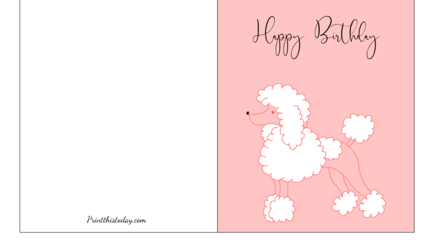 Poodle Birthday Card for Her