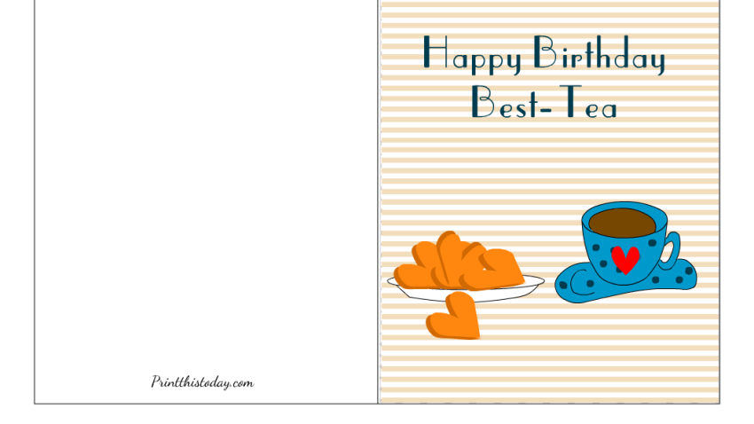 Free Printable Birthday Card Template for your bestie