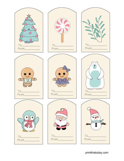180 Cute Free Printable Christmas Gift Tags