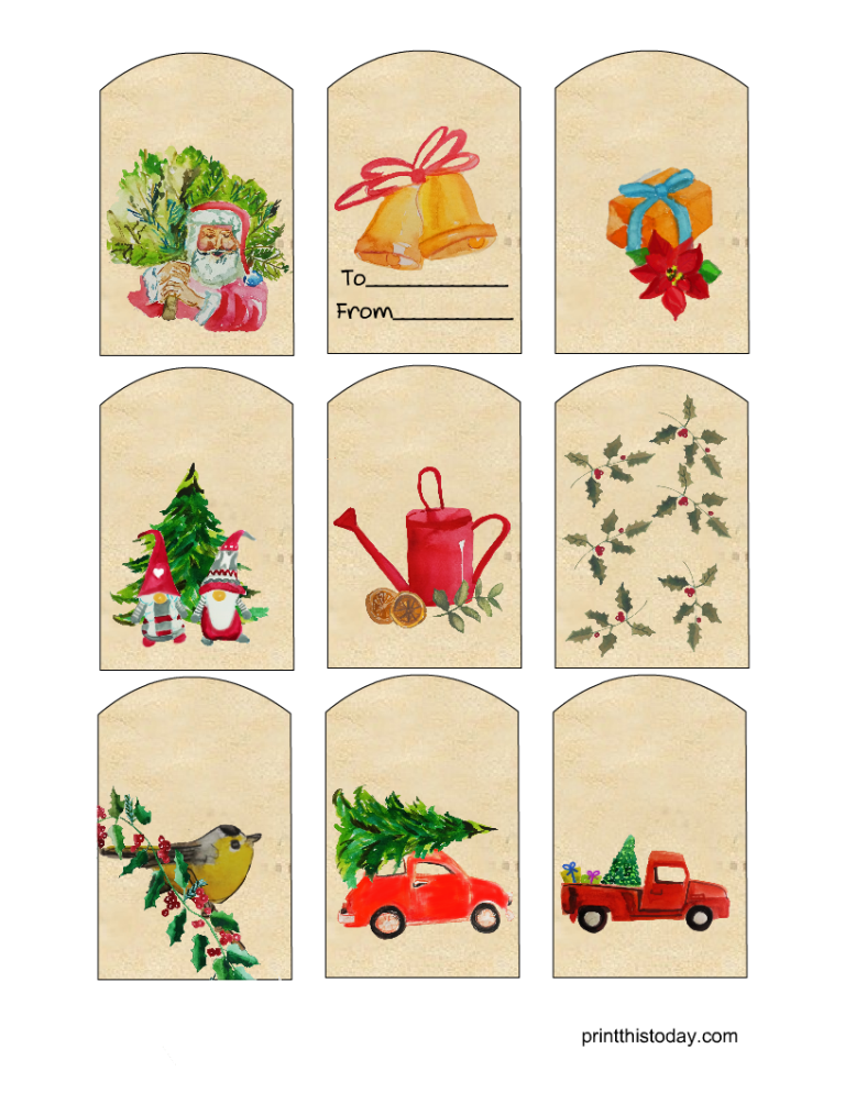 180 Cute Free Printable Christmas Gift Tags