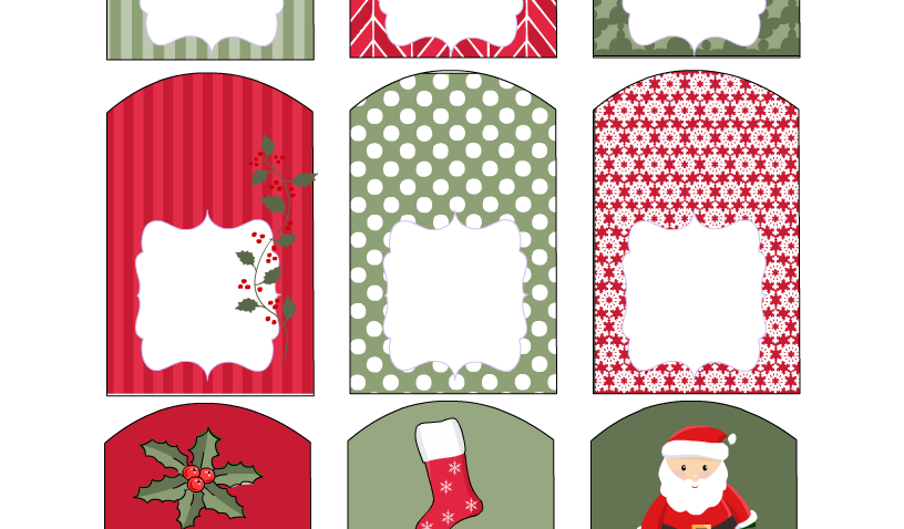 Red and Green Free Printable Tags for Christmas