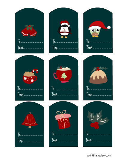 180 Cute Free Printable Christmas Gift Tags