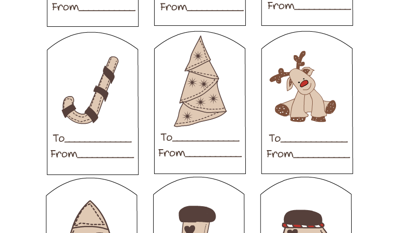 Cute gingerbread style Christmas Tags