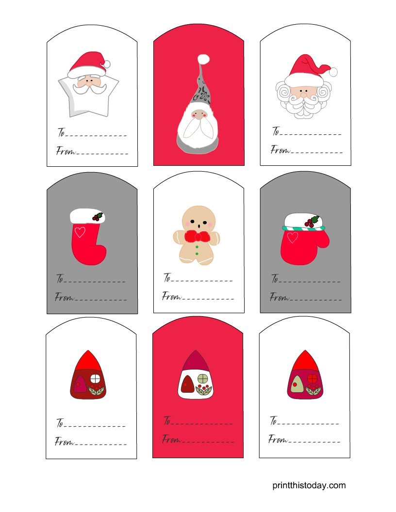 Cutest Christmas tags in pink, grey and white