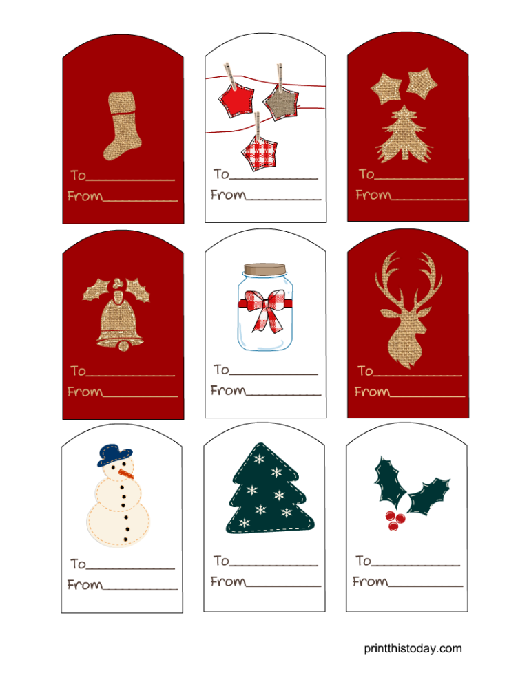 180 Cute Free Printable Christmas Gift Tags