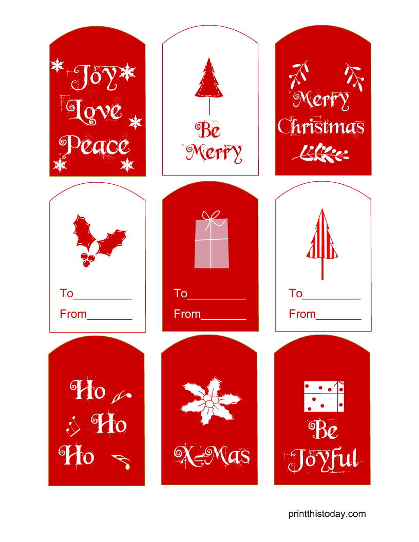 180 Cute Free Printable Christmas Gift Tags