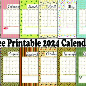 Free Printable Cute 2024 Monthly Calendar