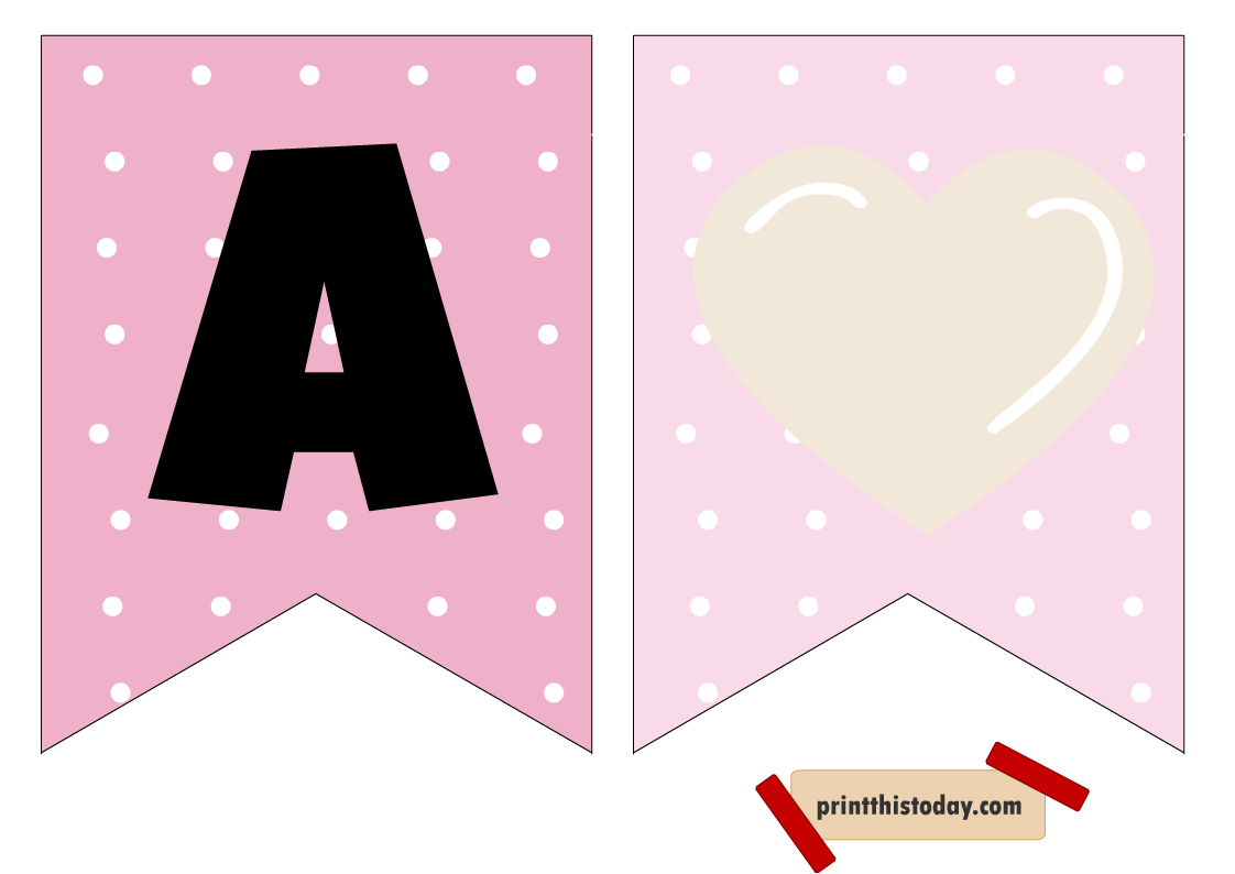 Pink baby announcement banner printable