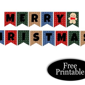 Free Printable Cute Merry Christmas Banner
