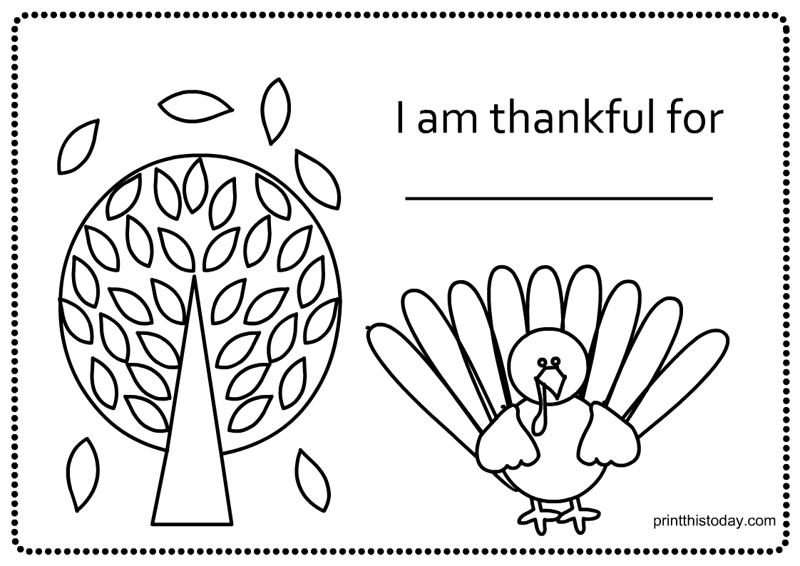 Thanksgiving Placemat Printable for Kids