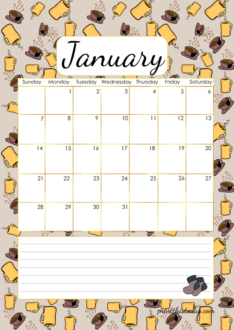 Free Printable Cute 2024 Monthly Calendar