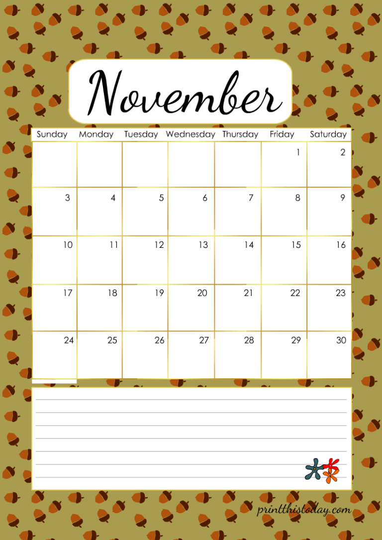 Free Printable Cute 2024 Monthly Calendar