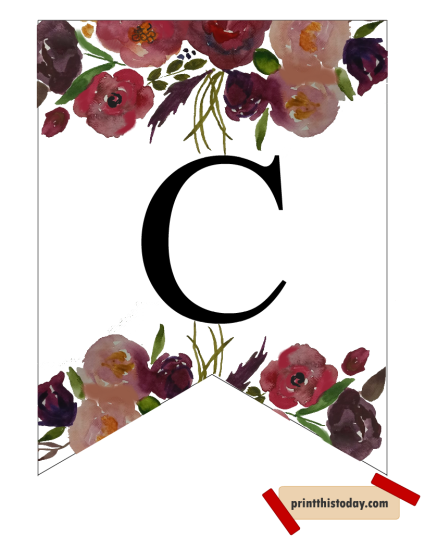 Free Printable Floral Alphabet Letters Banners