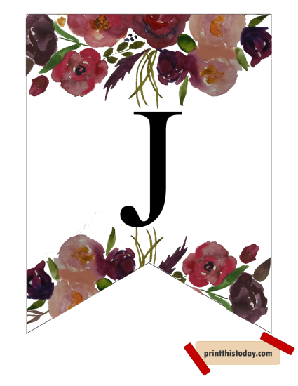 Free Printable Floral Alphabet Letters Banners