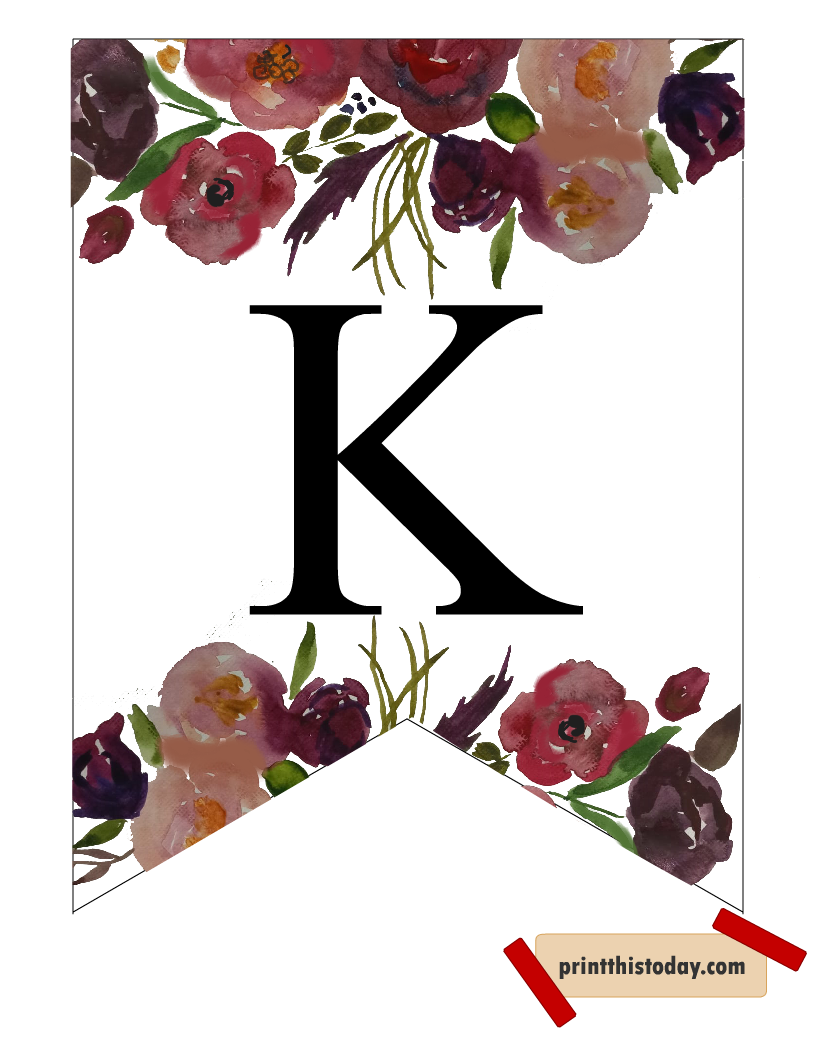 Free Perintable Alphabet Letter K Banner
