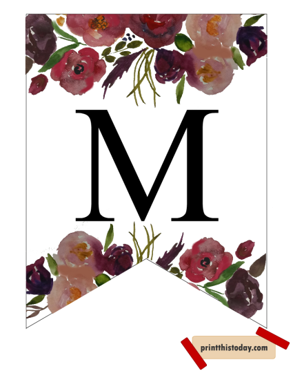 Free Printable Floral Alphabet Letters Banners