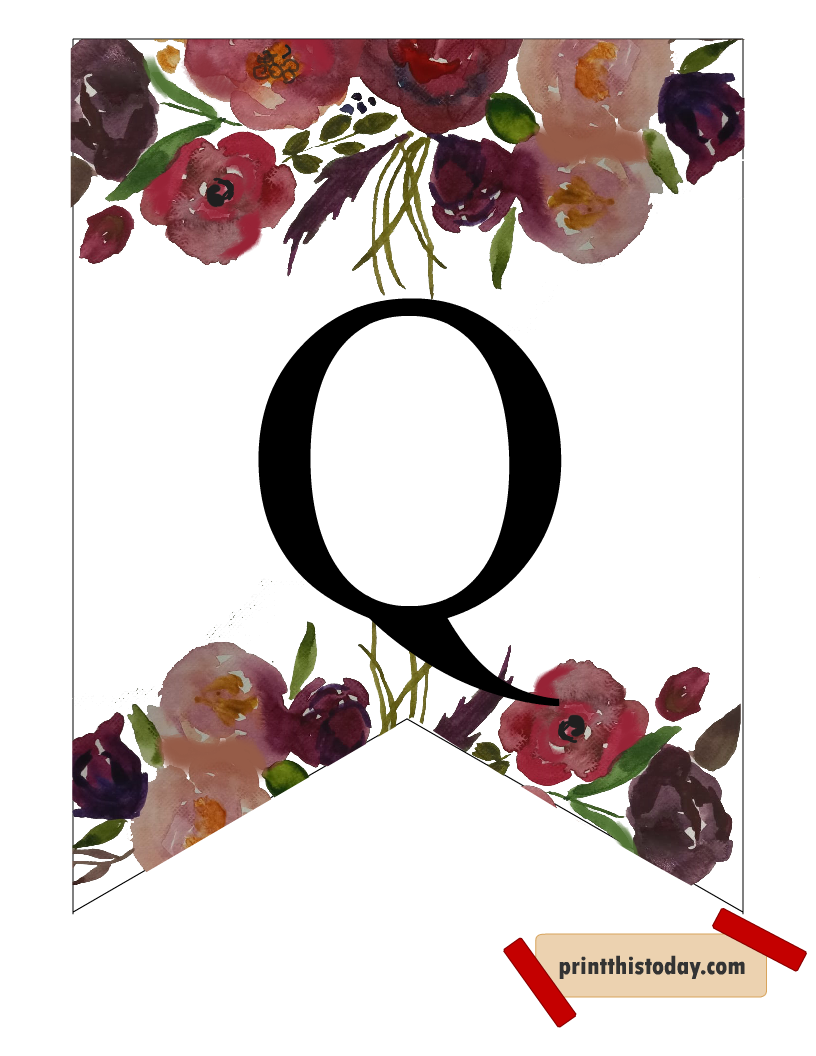 Free Printable Alphabet Q Banner