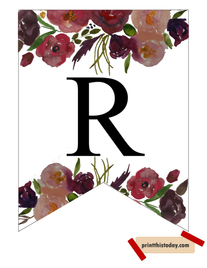 Free Printable Floral Alphabet Letters Banners