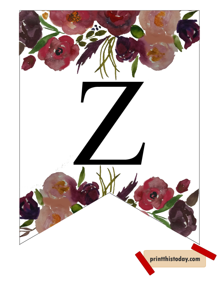 Free Printable Floral Alphabet Letters Banners